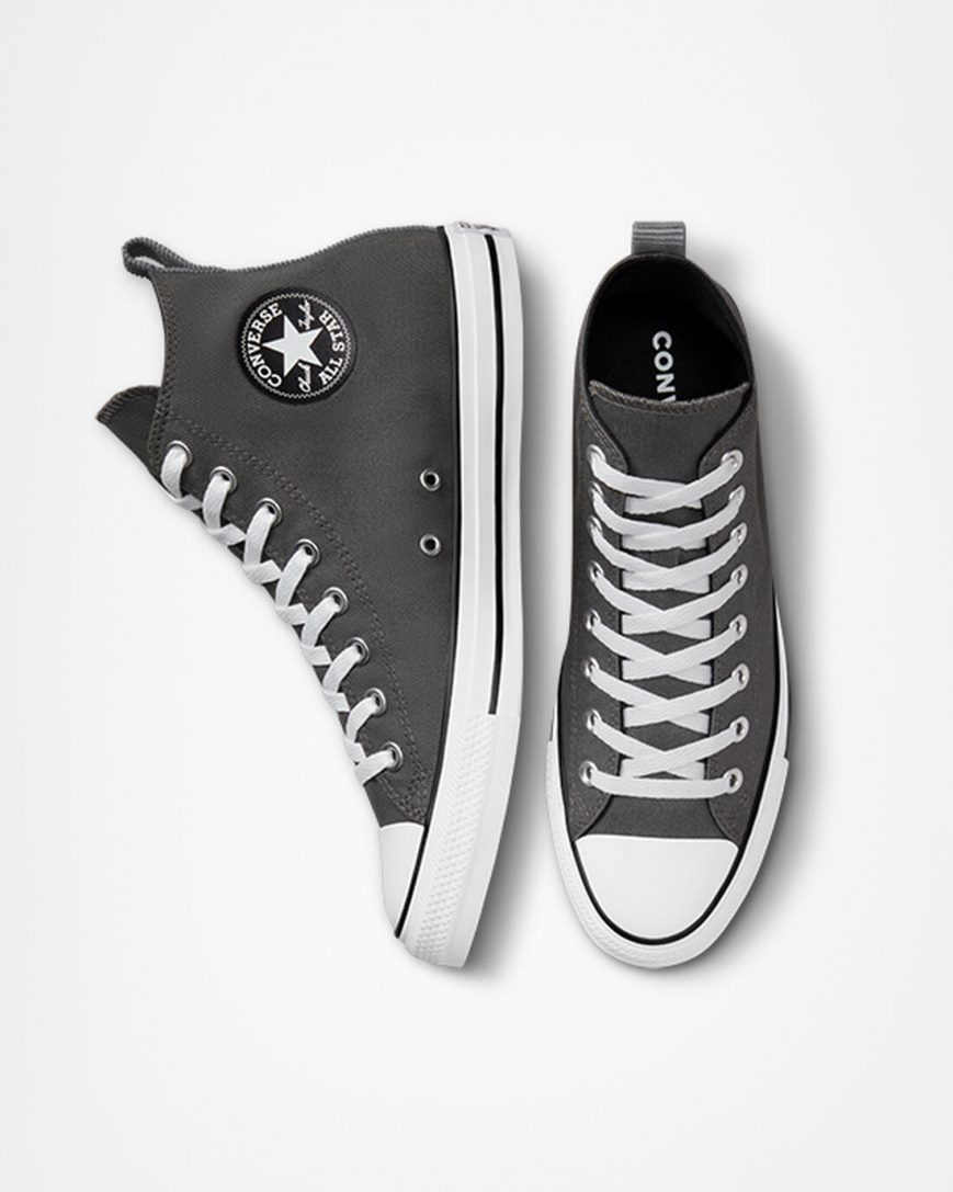 Tenis Converse Chuck Taylor All Star Woven Twill Cano Alto Masculino Cinzentas Pretas | PT I0P3570